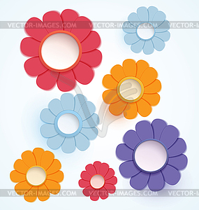 Flowers paper crafted - vector clip art