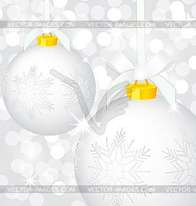 Christmas silver balls - vector image