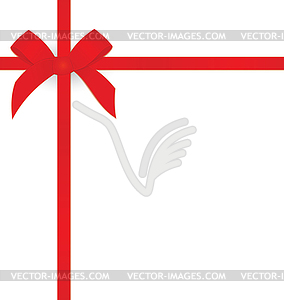 Ribbon bow red - vector image