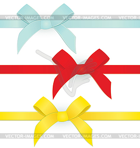 Ribbon three bows - vector clipart