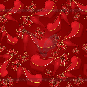 Red shoe seamless - vector clip art