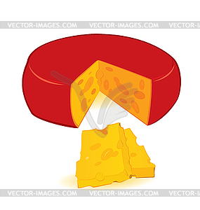 Cheese wheel slices - vector clip art