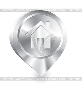 Home icon metal drop p - vector clip art