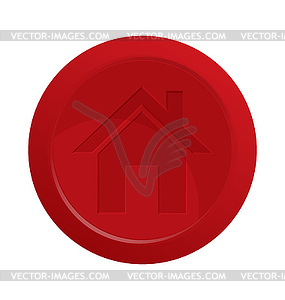 Home red button - vector clipart