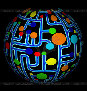 Colorful net abstract globe - royalty-free vector image