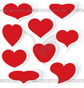 Hearts stickers - vector clip art