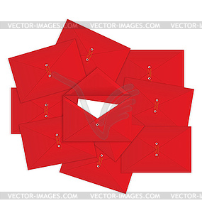 Red envelope on top - stock vector clipart