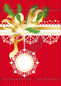 Red christmas background - vector image