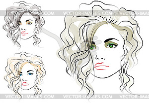 Portrait of young woman - vector clipart