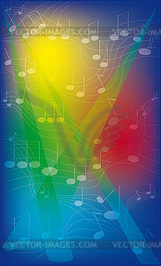 Abstract colorful background with notes - vector clip art