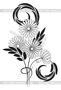 Black and white bouquet - vector EPS clipart