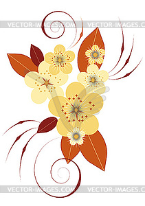 Flowers and leaves - stock vector clipart