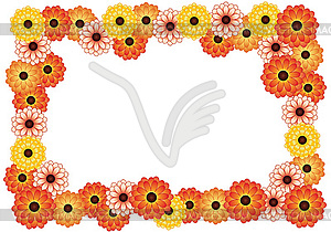 Frame of chrysanthemums - vector image