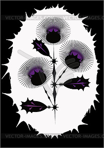 Stylized flower stalk at barbed - vector image