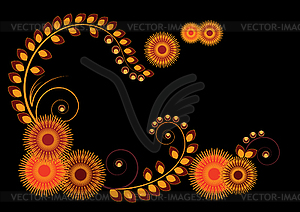 Pattern of abstract flowers - vector clipart