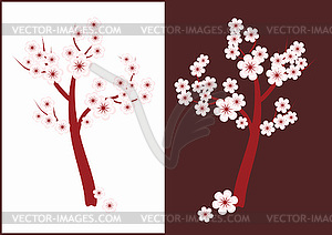 Blossoming tree - color vector clipart