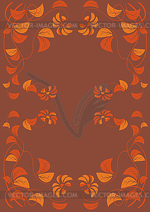 Frame of floral vines - vector image