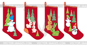 Christmas socks for gifts - vector clipart