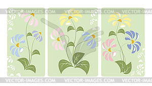 Postcard with flowering daisies - vector clipart