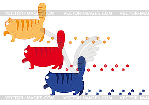 Three fat cat - vector clipart