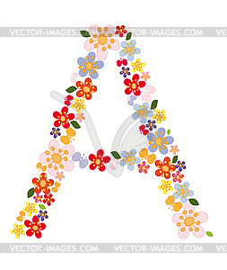 Letter of flowers and butterflies - vector clip art