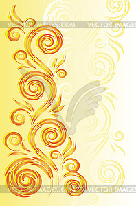 Yellow background with floral ornament - vector clipart