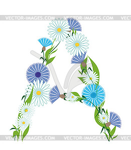 Letter of prairie flowers - vector EPS clipart