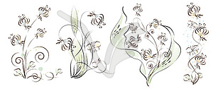 Flowers and butterfly - vector EPS clipart