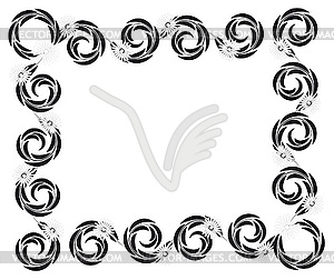 Frame of flowers and leaves - vector image