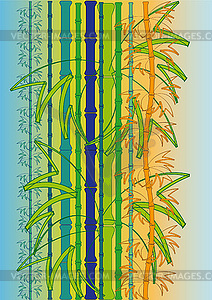 Background with stalks of bamboo - vector clipart