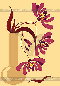 Chrysanthemums in Vase - vector clipart