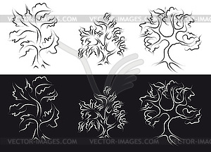 Outline trees - vector clip art