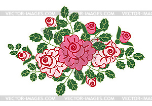 Vignette of roses - vector image