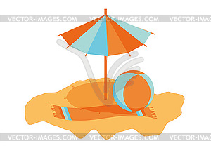 On beach - vector clip art