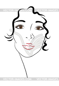 Young woman`s face - vector image