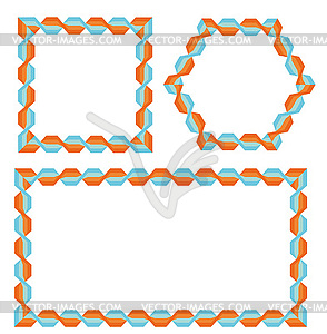 Bright frames with geometric pattern - vector clipart