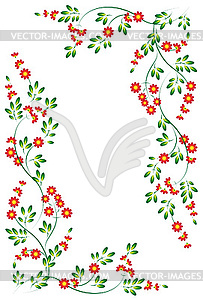 Vignettes of flowers and leaves - vector clipart