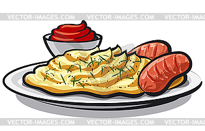 Mashed potatoes - vector image