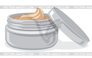 Body and face care cream jar - vector image