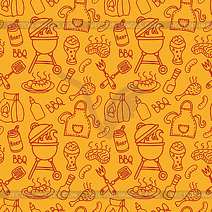 Seamless barbecue pattern - vector image