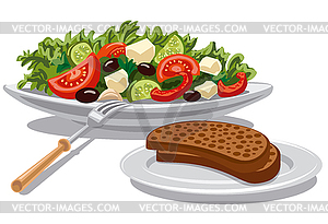 Fresh greek salad - royalty-free vector image