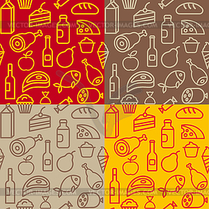 Grocery seamless pattern - vector image