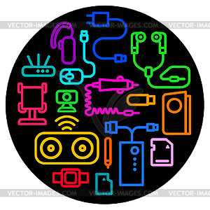 Accessories icons for mobile phone - vector image