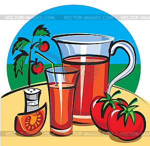 Tomato juice - vector image