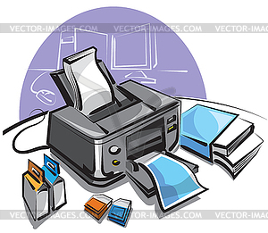 Ink jet printer - vector image