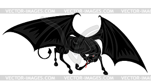 Black winged horse - vector image