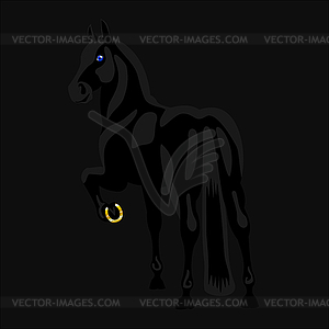 Black horse - vector image