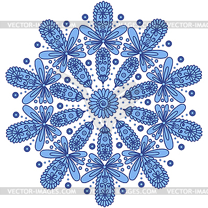Синий декоративные кружева раунд - графика в векторе