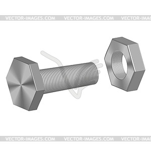 Screw-bolt and nut - vector clipart / vector image