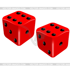 Red dice set. Success concept - vector clip art